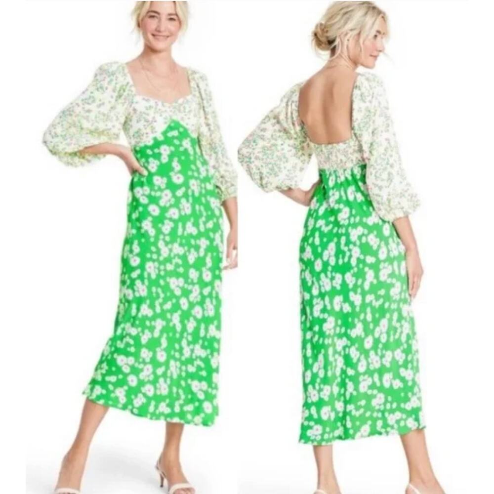 Rixo For Target  Floral Daisy Print Springy Midi Dress Size 6